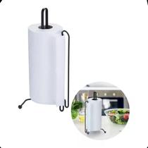 Suporte Porta Rolo De Papel Toalha Vertical Mesa Cozinha Aço Cor Preto Liso - Arthi