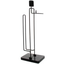 Suporte Porta Rolo Papel Higiênico Papeleira De Chão Preto