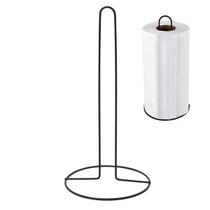 Suporte Porta Rolo Papel Toalha De Mesa Metal Preto Fosco