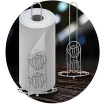 Suporte Porta Rolo Papel Toalha Vertical De Mesa Aço Inox
