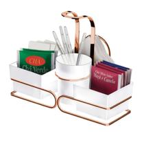 Suporte porta sachê açúcar chá colher guardanapo rose gold Suporte porta sachê açúcar chá colher guardanapo rose gold