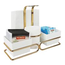 Suporte Porta Sachês Chá Mexedor Guardanapos Café Dourado - 2247dd Future Suporte Porta Sachês Chá Mexedor Guardanapos Café Dourado - 2247dd Future
