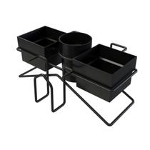 Suporte Porta Sachês de Café Chá Açúcar e Colheres Preto Stolf Suporte Porta Sachês de Café Chá Açúcar e Colheres Preto Stolf