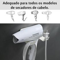 Suporte Porta Secador Cabelo E Cabo Fixa Na Parede Sem Furos