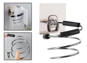Suporte Porta Secador Cabelo Fixa Parede Adesivo Aço Inox