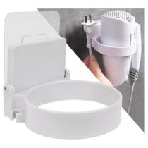 Suporte Porta Secador De Cabelo Adesivo Para Parede Sem Furos Cabelos Organizador Multiuso Adesivo Suporte Porta Secador De Cabelo Adesivo Para Parede Sem Furos Cabelos Organizador Multiuso Adesivo