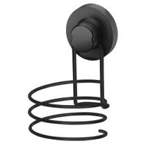 Suporte Porta Secador de Cabelo Preto com Ventosa de Parede Aço Faciliti Schmitt Suporte Porta Secador de Cabelo Preto com Ventosa de Parede Aço Faciliti Schmitt