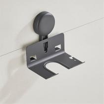 Suporte Porta Secador De Cabelo Sem Furo De Parede Fixa Luxo 6852 Grafite Suporte Porta Secador De Cabelo Sem Furo De Parede Fixa Luxo 6852 Grafite