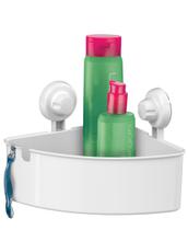 Suporte Porta Shampoo Cesto Multiuso De Canto Com Ventosa Branco - 401BC Future