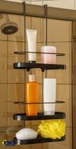 Suporte Porta Shampoo Encaixe Box Banheiro Não Enferruja Preto