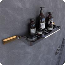 Suporte Porta Shampoo Para Banheiro Cromado e Gold Empire - CromoShop