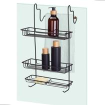 Suporte Porta Shampoo Pendurar Box Banheiro 3 Andar Eco Design Preto Arthi