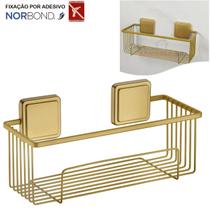 Suporte Porta Shampoo Prateleira Banheiro Adesivo Dupla Face Dourado - 180DO Future Suporte Porta Shampoo Prateleira Banheiro Adesivo Dupla Face Dourado - 180DO Future