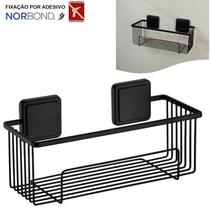 Suporte Porta Shampoo Prateleira Banheiro Adesivo Dupla Face Preto Fosco - 180PT Future