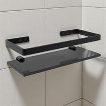 Suporte Porta Shampoo Prateleira De Vidro 10X25 Suporte Porta Shampoo Prateleira De Vidro 10X25