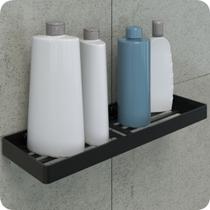 Suporte Porta Shampoo Prateleira Preto Fosco De Parede Plus