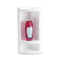Suporte porta shampoo sabonete cantoneira organizadora dupla para banheiro box branca