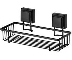 Suporte Porta Shampoo Ventosa Prateleira Parede Banheiro Preto Fosco - 8050PT Future