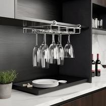 Suporte Porta Taça Duplo de Vinho Suspenso Armário Aço