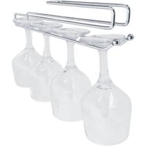 Suporte Porta Taças de Encaixe Simples Cromado Armário Cinza Suporte Porta Taças de Encaixe Simples Cromado Armário Cinza