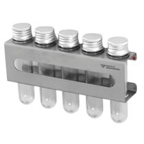 Suporte Porta Temperos Inox com 5 Tubetes - com Dupla Face Suporte Porta Temperos Inox com 5 Tubetes - com Dupla Face