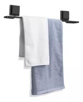 Suporte Porta Toalha Banho Banheiro Sem Furo 3m Preto Arthi Suporte Porta Toalha Banho Banheiro Sem Furo 3m Preto Arthi