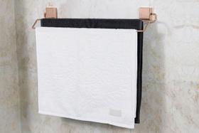 Suporte Porta Toalha Banho Duplo Adesivo 3M Toalheiro Acessório Banheiro Barra Suporte Porta Toalha Banho Duplo Adesivo 3M Toalheiro Acessório Banheiro Barra