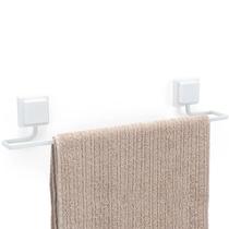 Suporte Porta Toalha de Banho Toalheiro 50cm Banheiro Sem Furo Fixação 3M Branco Arthi