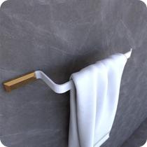 Suporte Porta Toalha De Rosto Parede Branco e Gold Empire
