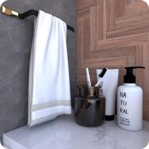 Suporte Porta Toalha De Rosto Parede Preto E Gold Empire Suporte Porta Toalha De Rosto Parede Preto E Gold Empire