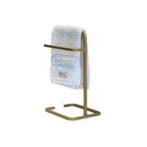 Suporte Porta Toalha Dourado de Rosto Duplo para Bancada de Banheiro Lavabo - ÉdeCasaMóveis