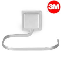 Suporte Porta Toalha Rosto Banheiro S/ Furo 3M Cromo Fosco