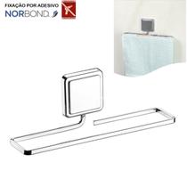 Suporte Porta Toalha Toalheiro 25cm Banheiro Adesivo Dupla Face Cromado - 183 Future