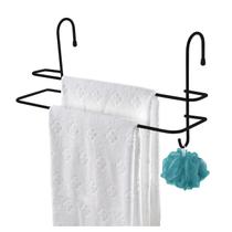 Suporte Porta Toalha Toalheiro Duplo 45cm Box Banheiro Preto Fosco - 1175PT Future Suporte Porta Toalha Toalheiro Duplo 45cm Box Banheiro Preto Fosco - 1175PT Future