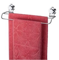 Suporte Porta Toalha Toalheiro Duplo Ventosa Banheiro Cromado - 4056 Future