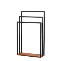 Suporte Porta Toalha Triplo de Chão para Banheiro Lavabo com Base em Madeira - ÉdeCasaMóveis Suporte Porta Toalha Triplo de Chão para Banheiro Lavabo com Base em Madeira - ÉdeCasaMóveis