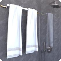Suporte Porta Toalhas De Banho Branco E Gold Empire Suporte Porta Toalhas De Banho Branco E Gold Empire