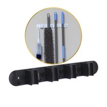 Suporte Porta Vassoura Parede Com 4 Encaixes E 5 Ganchos