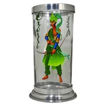 Suporte Porta Vela 7 Dias Vidro Metal Orixá Oxóssi Com Vela Suporte Porta Vela 7 Dias Vidro Metal Orixá Oxóssi Com Vela