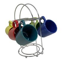 Suporte Porta Xícara Chá Café Cromado Para Armario Mesa