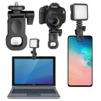 Suporte Portátil Clipe Regulável Para Luz Led E Câmera