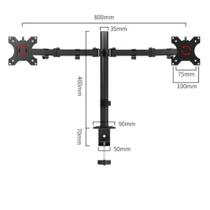 Suporte Portátil Com Dupla Montagem de Mesa Para Monitor Com Bandeja Para Notebook 17" Até 32"