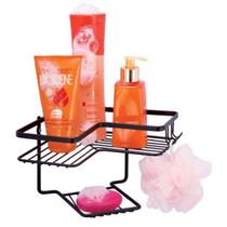 Suporte Prateleira Aço Cantoneira Porta Sabonete Shampoo Arthi Preto Black