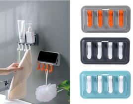 Suporte Prateleira Celular Dobrável 4 Ganchos Adesivo Parede AZUL Suporte Prateleira Celular Dobrável 4 Ganchos Adesivo Parede AZUL