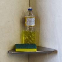 Suporte Prateleira de Canto - Parede - Inox - Sem furo