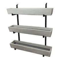 Suporte Prateleira De Ferro Jardim Vertical 3 Floreiras 80cm