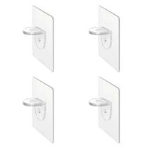 Suporte Prateleira Mão Francesa Adesivo Transparente Kit c/ 4 Suporte Prateleira Mão Francesa Adesivo Transparente Kit c/ 4