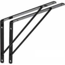Suporte Prateleira Mao Francesa Overtime Leve 30Cm Preto - Kit C/12 Pecas Suporte Prateleira Mao Francesa Overtime Leve 30Cm Preto - Kit C/12 Pecas