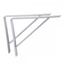 Suporte Prateleira Mao Francesa Overtime Reforcado 50Cm Branco - Kit C/12 Pecas