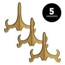 Suporte Prato Extra Grande Vertical 5 Peças MDF Quadro Azulejo